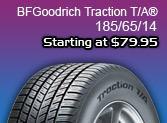 BFGoodrich Traction T/A 185/65/14 starting at $79.95