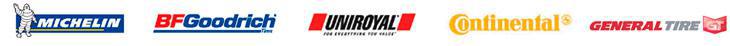 We offer great products by Michelin, BFGoodrich, Uniroyal, Continental, and General.