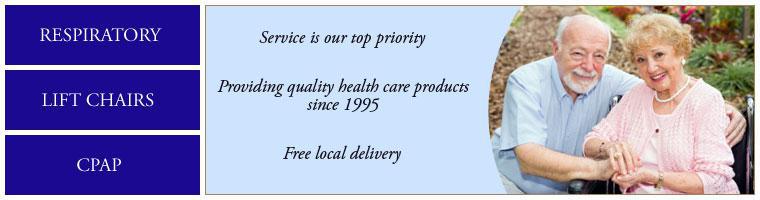 Service is our top priority. Providing quality health care products since 1995. Free local delivery.