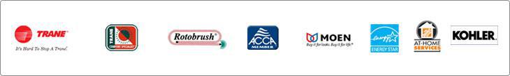 We carry products from Trane, Comfort Specialists, Rotobrust, ACAA, Moen, Home Depot, and Kohler.