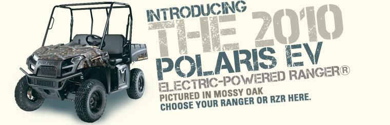 Check out the 2010 Polaris EV electric-powered Ranger. Click here to browse Rangers or RZRs.