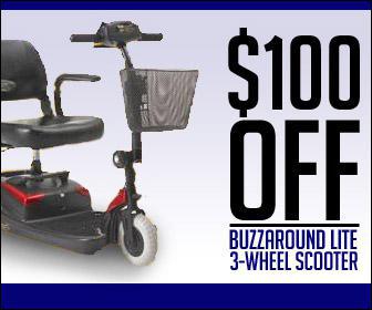 $100 off Buzzaround Lite 3-Wheel Scooter.
