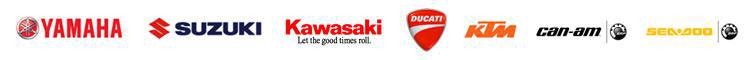 We carry products from Yamaha, Suzuki, Kawasaki, Ducati, KTM, Can-Am, and Sea-Doo.