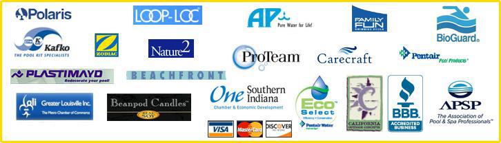 We AP, BioGuard, Nature2, Loop-LOC, Polairs, Kafko, Zodiac, ProTeam, Carecraft, Pentair, Family Fun, Eco Select, California Outdoors Concepts, Beanpod Candles, Beachfront, and Plastimayd products. We are members of Greater Louisville Inc. and One Southern Indiana.