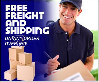 Free freight and shipping on any order over $50.