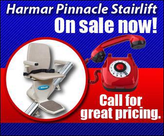 Harmar Pinnacle stairlift on sale now! Call for great pricing.