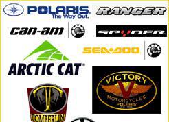 We carry the following brands: Polaris, Ranger, Can-Am, Spyder, Arctic Cat, Sea-Doo, Tomberlin, Victory, Prowler, and BRP.