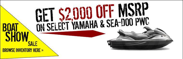 Get $2,000 off MSRP on select Yamaha and Sea-Doo PWC!