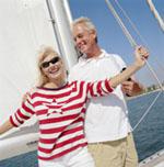 A couple on a sail boat