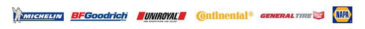 We proudly carry products from Michelin, BFGoodrich, Uniroyal, Continental, General, and NAPA.