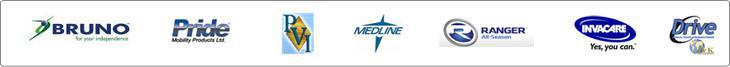 We carry products from Bruno, Pride, PVI, Medline, Ranger, Invicare, and Drive.