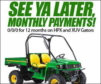 See ya later, monthly payments! Get 0/0/0 for 12 months financing on HPX and XUV Gators.
