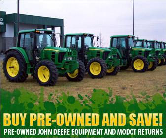 Buy pre-owned and save with pre-owned John Deere equipment and MODOT returns.