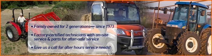 Family owned for 2 generations—since 1973. Factory-certified technicians with on-site service and parts for after-sale service. Give us a call for after hours service needs!