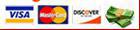We accept Visa, MasterCard, Discover, and cash.