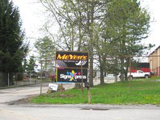 Although we don't have a showroom, customers can drive into our lot for a quick repair/tire change or stop into the office. In the background is our tire warehouse where we try to keep the more popular sizes on hand.