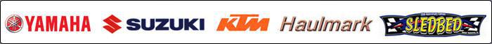 We carry products from Yamaha, Suzuki, KTM, Haulmark, and Sledbed.