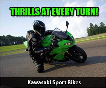 Thrills at every turn! Kawasaki Sport Bikes.