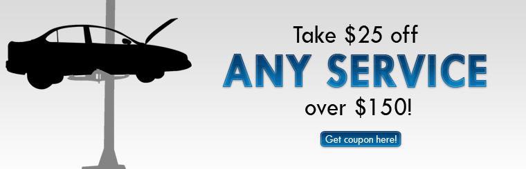 Take $25 off any service over $150!