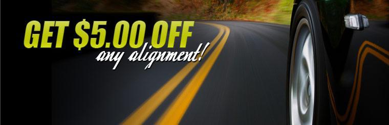 Get $5.00 off any alignment!