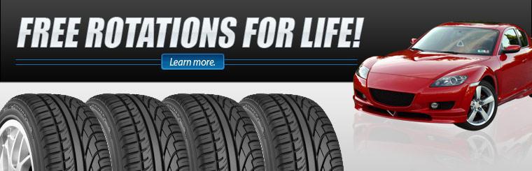 Every new set of tires from Welborn Tire and Automotive includes FREE rotations for the life of the tires. Click here to find the right tire for you!