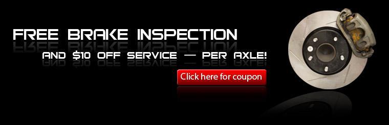 Click here to get a free brake inspection and take $10 off brake service — per axle.
