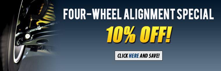 Take 10% off your next four-wheel alignment.
