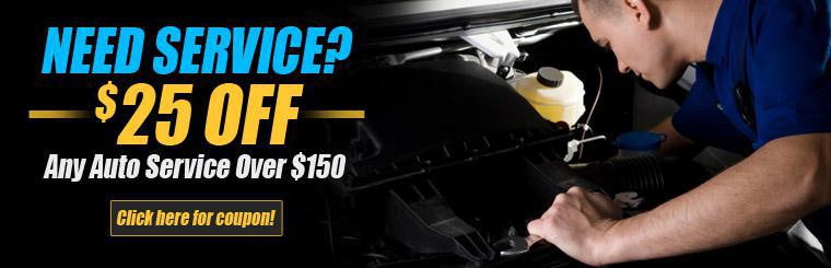 Take $25 off any auto service over $150.