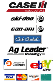 We carry Case, Ski-Doo, Can-Am, Cub Cadet, and AG Leader Technology. We accept Visa, MasterCard, Discover, and C&H Capital.