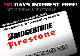 90 days interest free! Get it today. Use it today. Minimum monthly payment required. Offer expires May 30th (Memorial day weekend).