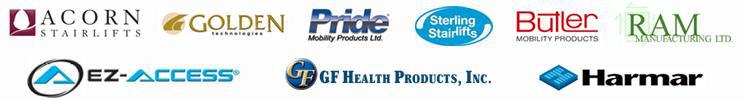 We carry products from Pride, Golden Technologies, Sterling Stairlifts, Acorn Stairlifts, EZ Access, ThyssenKrupp Access, and RoMedic.