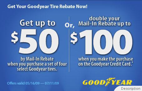 Get your Goodyear tire rebate now.