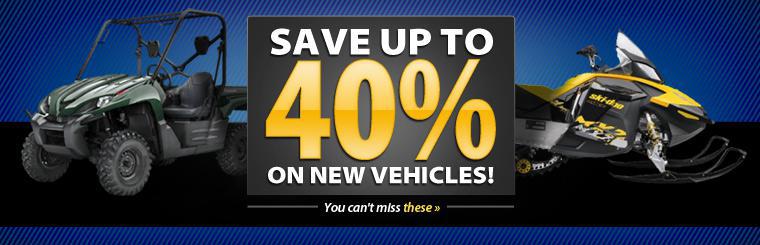 Save up to 40% on new vehicles!