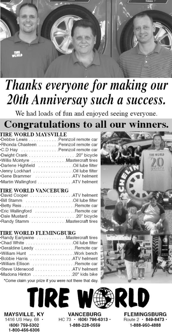 Thanks for making our 20th anniversary such a success! Congratulations to all of our winners!