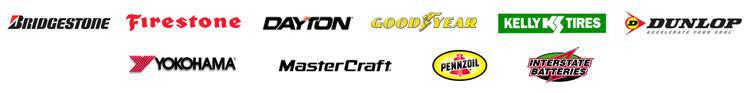 We proudly carry products from Goodyear, Kelly, Dunlop, Mastercraft, Bridgestone, Firestone, Dayton, Yokohama, Mastercraft, Pennzoil, and Interstate Batteries.