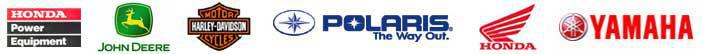 Honda Power Equipment, John Deere, Harley-Davidson®, Polaris, Honda, and Yamaha.