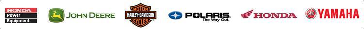 We carry Honda Power Equipment, John Deere, Harley Davidson, Polaris, Honda, and Yamaha products.