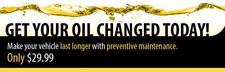 Get your oil changed today for only $29.99! Click here for coupon.