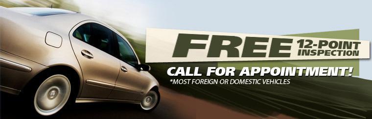 Call us to schedule your free 12-point inspection.