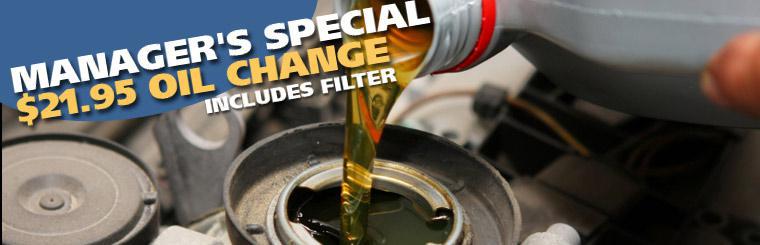 Click here to get your oil changed for $21.95.