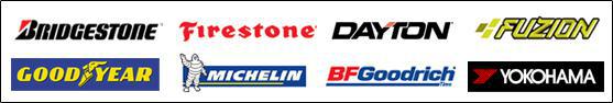 We carry products from Bridgestone, Firestone, Dayton, Fuzion, Goodyear, Michelin, BFGoodrich, and Yokohama.