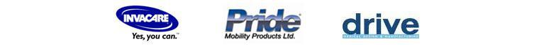 We carry products from Invacare, Pride, and Drive.