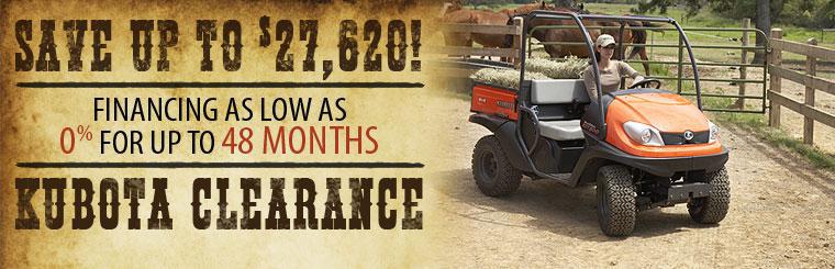Save up to $27,620 during the Kubota Clearance.