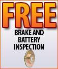 Free brake and battery inspection.