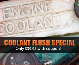 Coolant Flush Special: Only $39.95 with coupon.