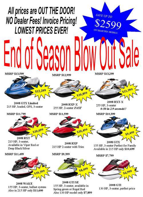 End of Season Blow Out Sale