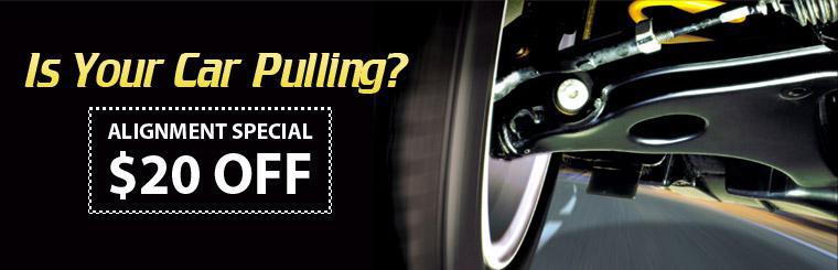 Is your car pulling? Click here to take $20 off an alignment.