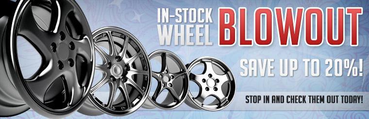 Save up to 20% with our in-stock wheel blowout! Click here for coupon and stop in to check out the wheels today!