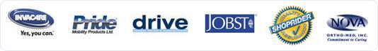 We offer great products by Invacare, Pride Mobility, Drive, Jobst, Shoprider, and Nova.