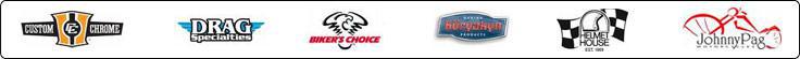 We carry products from Custom Chrome, Drag Specialties, Biker's Choice, Kuryakyn, Helmet House, and Johnny Pag.